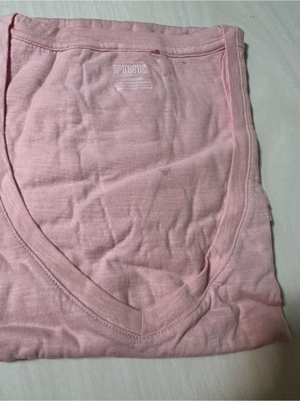 PINK Victoria's Secret Light Pink Short Sleeve V-Neck Tee